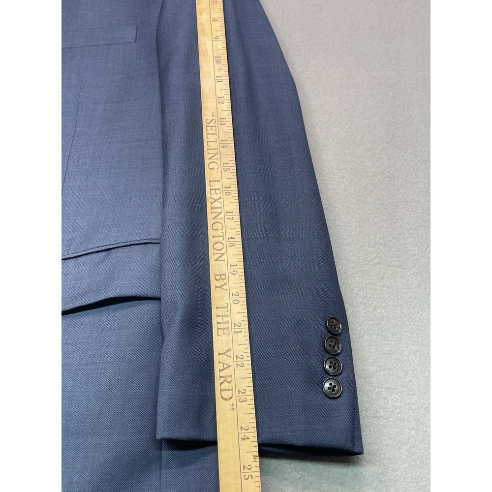 Jos A Bank Mens Traveler Suit 46R 40x27 Navy Blue Tailored Fit Wool 2 Piece Hymn - Picture 11 of 16